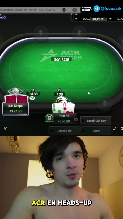 NL40K against Luis Coppel — poker hand reviewed on ACR